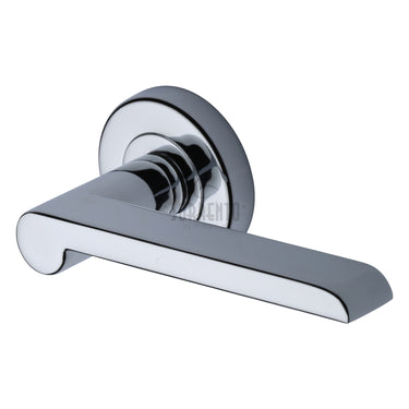 M Marcus - Sorrento - Lugano Door Handles on Round Rose; #finish_polished-chrome