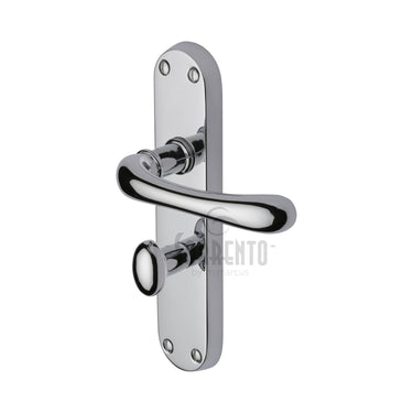 M Marcus - Sorrento - Donna Door Handles - Bathroom - Pair; #finish_polished-chrome
