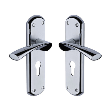 M Marcus - Sorrento - Atlanta Door Handles - Euro Lock - Pair; #finish_apollo-finish