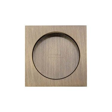 M Marcus - M.Marcus Architectural Hardware - Square Flush Pull; #finish_antique-brass