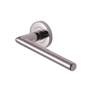 M Marcus - Steel Line - Tubular Door Handles on Round Rose - SS-651; #finish_polished-steel