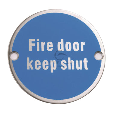 M Marcus - Steel Line - Fire Door Keep Shut Engraving; #finish_satin-steel