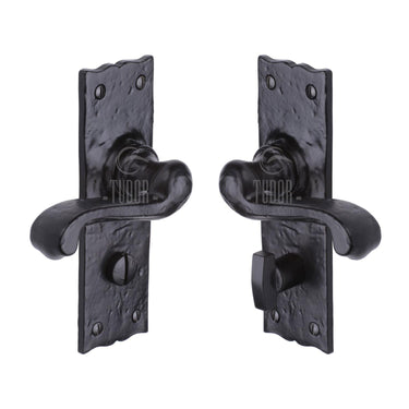 M Marcus - Tudor - Tudor Door Handles - Shropshire - Bathroom - Pair; #finish_black-antique