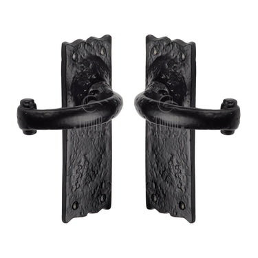 M Marcus - Tudor - Tudor Door Handles - Colonial - Latch - Pair; #finish_black-antique