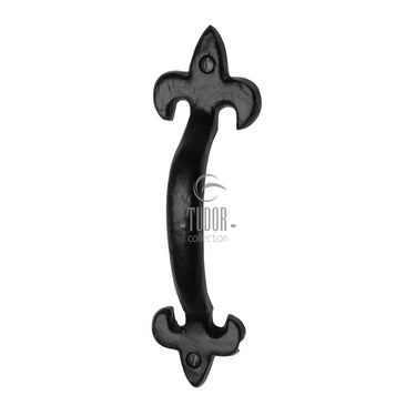 M Marcus - Tudor - Fleur De Lys Door Pull Handle - 6"; #finish_black-antique