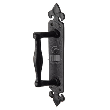M Marcus - Tudor - Tudor Door Pull Handle - Offset - On Plate; #finish_matt-black