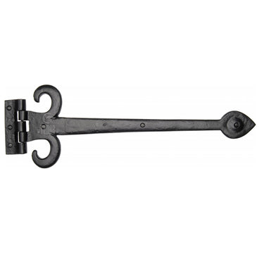 M Marcus - Tudor - Tudor Fleur De Lys Black Iron Hinge - 18"; #finish_black-antique