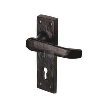 M Marcus - Tudor - Tudor Door Handles - Windsor - Lock - Pair; #finish_black-antique