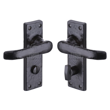 M Marcus - Tudor - Tudor Door Handles - Windsor - Bathroom - Pair; #finish_black-antique