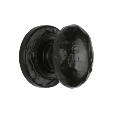 M Marcus - Tudor - Tudor Rustic Oval Cabinet Knob - 38mm; #finish_black-antique