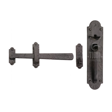 M Marcus - Tudor - Tudor Gate Latch - Straight; #finish_black-antique