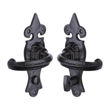 M Marcus - Tudor - Tudor Door Handles - Wroxeter - Bathroom - Pair; #finish_black-antique