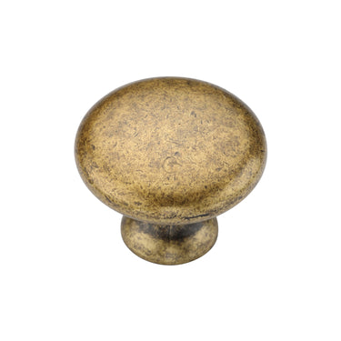 M Marcus - M.Marcus Architectural Hardware - Classic Round Knob - 30mm; #finish_distressed-brass