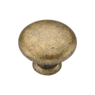 M Marcus - M.Marcus Architectural Hardware - Classic Round Knob - 35mm; #finish_distressed-brass