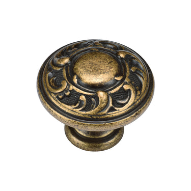 M Marcus - M.Marcus Architectural Hardware - Vintage Round Knob; #finish_distressed-brass
