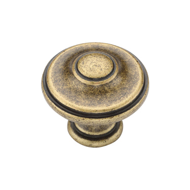 M Marcus - M.Marcus Architectural Hardware - Round Domed Cabinet Knob - 30mm; #finish_distressed-brass