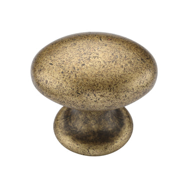 M Marcus - M.Marcus Architectural Hardware - Classic Oval Knob - 40mm; #finish_distressed-brass