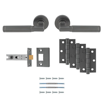 M Marcus - Carlisle Brass - Belas Door Handles on Rose - Door Pack - Latch; #finish_anthracite