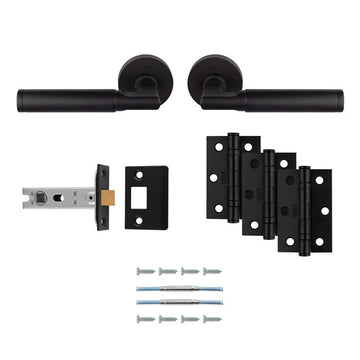 M Marcus - Carlisle Brass - Belas Door Handles on Rose - Door Pack - Latch; #finish_matt-black