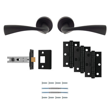 M Marcus - Carlisle Brass - Sintra Door Handles on Rose - Door Pack - Latch; #finish_matt-black
