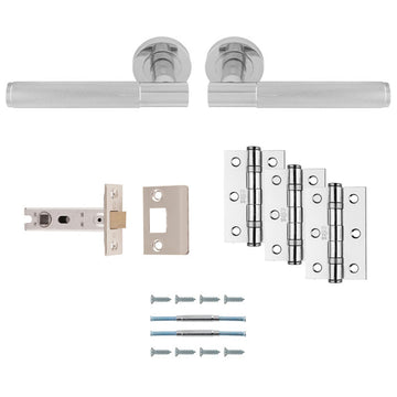 M Marcus - Serozzetta - Lagos Door Handles on Rose - Door Pack - Latch; #finish_nickel-polish