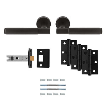 M Marcus - Serozzetta - Lagos Door Handles on Rose - Door Pack - Latch; #finish_matt-black