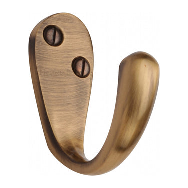 M Marcus - Heritage Brass - Curved Single Robe Hook; #finish_antique-brass