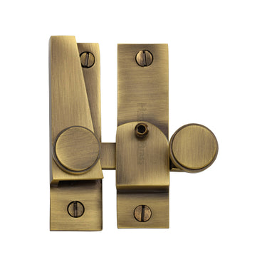 M Marcus - Heritage Brass - Sash Fastener - V1106 - Locking; #finish_antique-brass