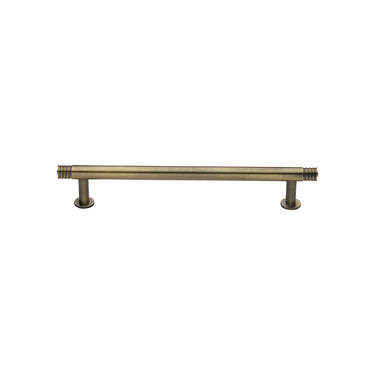 M Marcus - Heritage Brass - Contour Cabinet Pull Handle with Rose - Bar - 128mm CTC; #finish_antique-brass