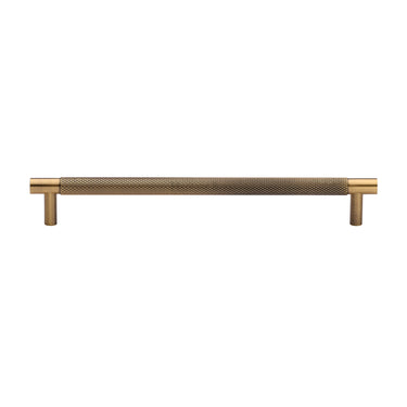 M Marcus - Heritage Brass - Partial Knurled Cabinet Pull Handle - Bar - 192mm CTC; #finish_antique-brass
