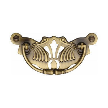 M Marcus - Heritage Brass - Ornate Cabinet Drop Pull; #finish_antique-brass