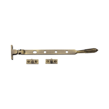 M Marcus - Heritage Brass - Casement Window Stay - Reeded Design - 10"; #finish_antique-brass