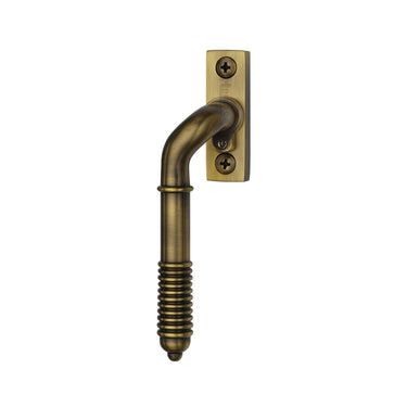 M Marcus - Heritage Brass - Lockable Reeded Espagnolette - Left Hand; #finish_antique-brass