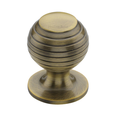 M Marcus - Heritage Brass - Beehive Cabinet Knob - 32mm; #finish_antique-brass