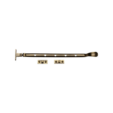 M Marcus - Heritage Brass - Casement Window Stay - Spoon Pattern - 12"; #finish_antique-brass