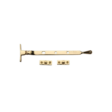 M Marcus - Heritage Brass - Casement Window Stay - Ball Design - 8"; #finish_unlacquered-brass