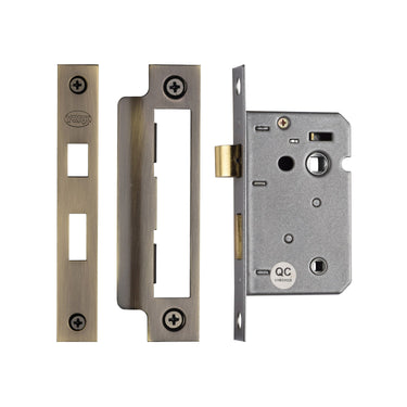 M Marcus - York Security - Bathroom Lock - 2 1/2"; #finish_antique-brass
