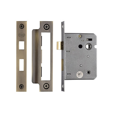M Marcus - York Security - Bathroom Lock - 3"; #finish_antique-brass