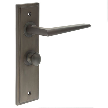 Frelan Hardware - Burlington Mayfair Door Handles - Pair - Bathroom Option 1; #finish_dark-bronze