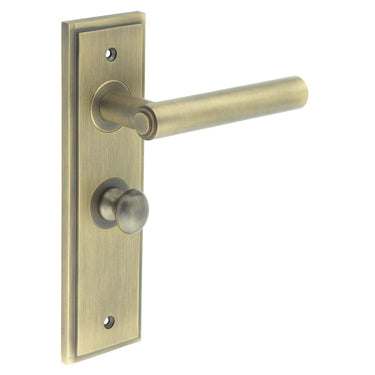 Frelan Hardware - Burlington Richmond Door Handles - Pair - Bathroom Option 1; #finish_antique-brass