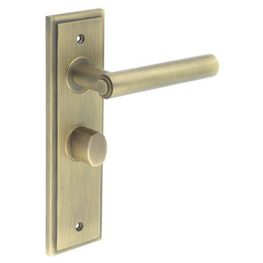 Frelan Hardware - Burlington Richmond Door Handles - Pair - Bathroom Option 2; #finish_antique-brass