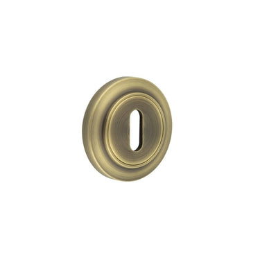 Frelan Hardware - Burlington Standard Key Profile Escutcheons - Chamfered Rose; #finish_antique-brass