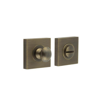 Frelan Hardware - Burlington Turns & Release - Traditional Thumbturn - Square Plain; #finish_antique-brass