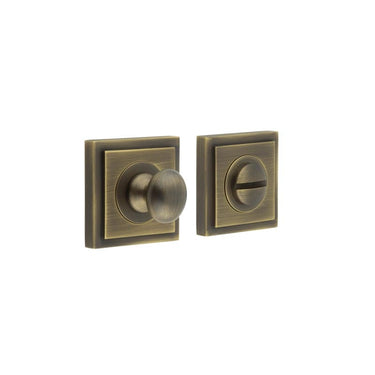 Frelan Hardware - Burlington Turns & Release - Traditional Thumbturn - Square Stepped; #finish_antique-brass