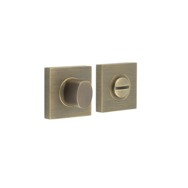 Frelan Hardware - Burlington Turns & Release - Modern Thumbturn - Square Plain; #finish_antique-brass