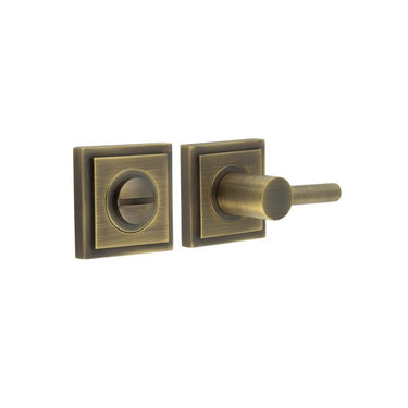 Frelan Hardware - Burlington Easy Turn & Release - Square Stepped; #finish_antique-brass