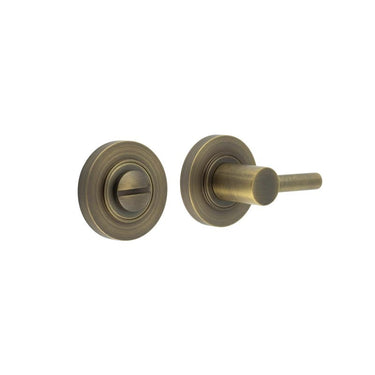 Frelan Hardware - Burlington Easy Turn & Release - Plain Rose; #finish_antique-brass