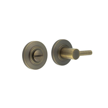 Frelan Hardware - Burlington Easy Turn & Release - Chamfered Rose; #finish_antique-brass