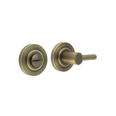Frelan Hardware - Burlington Easy Turn & Release - Reeded Rose; #finish_antique-brass