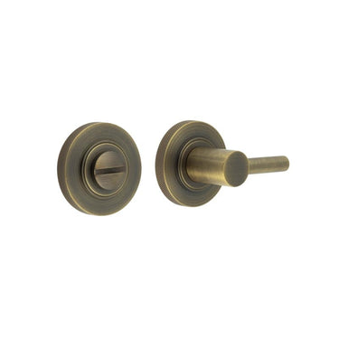 Frelan Hardware - Burlington Easy Turn & Release - Knurled Rose; #finish_antique-brass